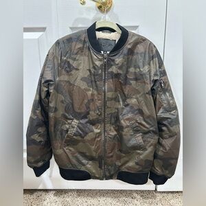 RD STYLE Camo Bomber Jacket Camouflage Sherpa Lined Jacket - Medium